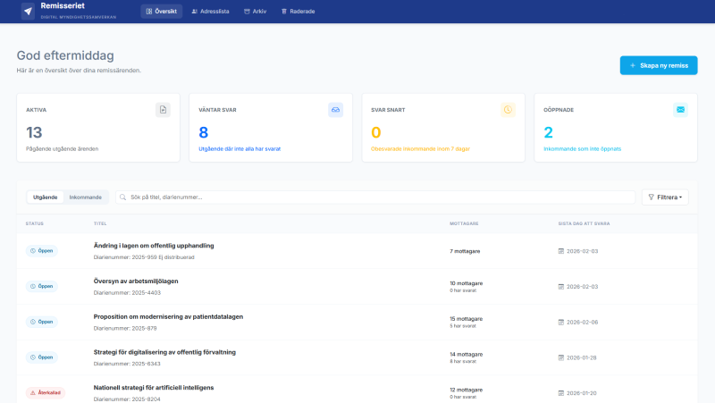 Skärmbild från Remisseriet